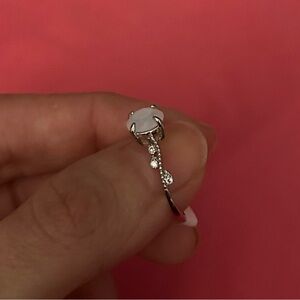 Moonstone Vines Silver Ring Size 6